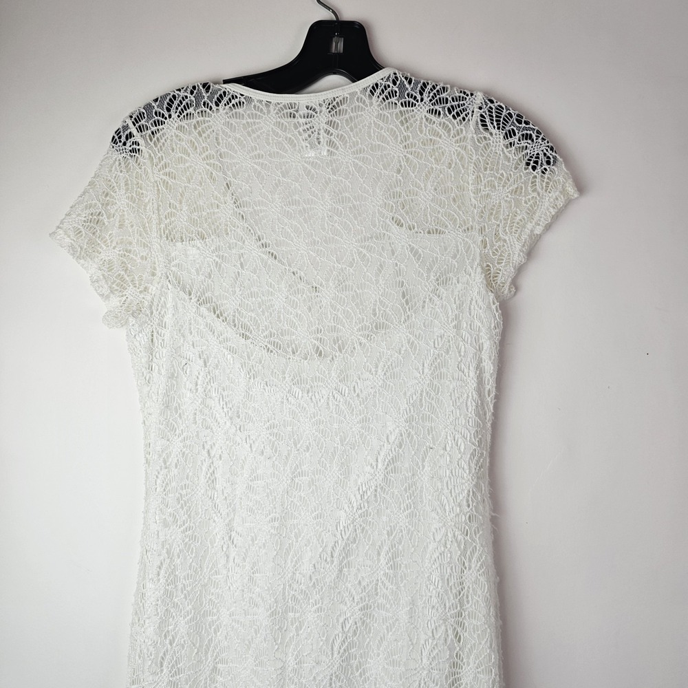 Tommy Bahama XS White Lace Crochet Maxi Dress SS Beach Resort Party Coastal Glam - Picture 7 of 11